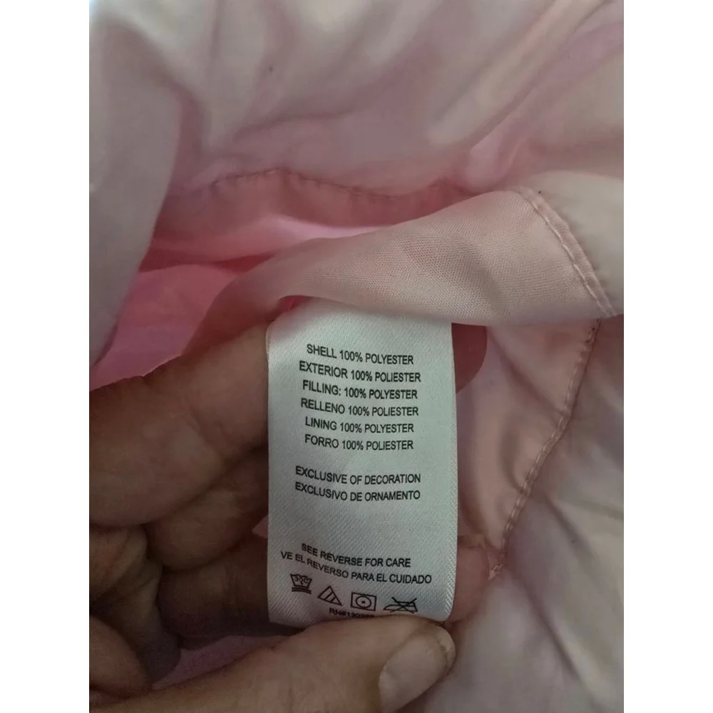 Girls Gorpcore Calvin Klein Jeans Pastel Pink Puffer Vest S6 with Black Trim